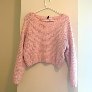 PINK CROP SWEATER